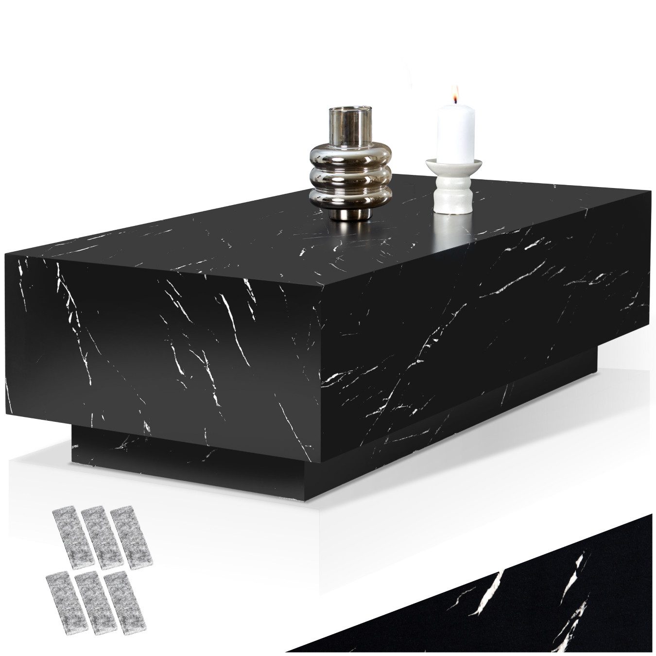 tectake Couchtisch Beistelltisch Lasley mit Standfuß, Belastbarkeit 45 kg, günstig online kaufen