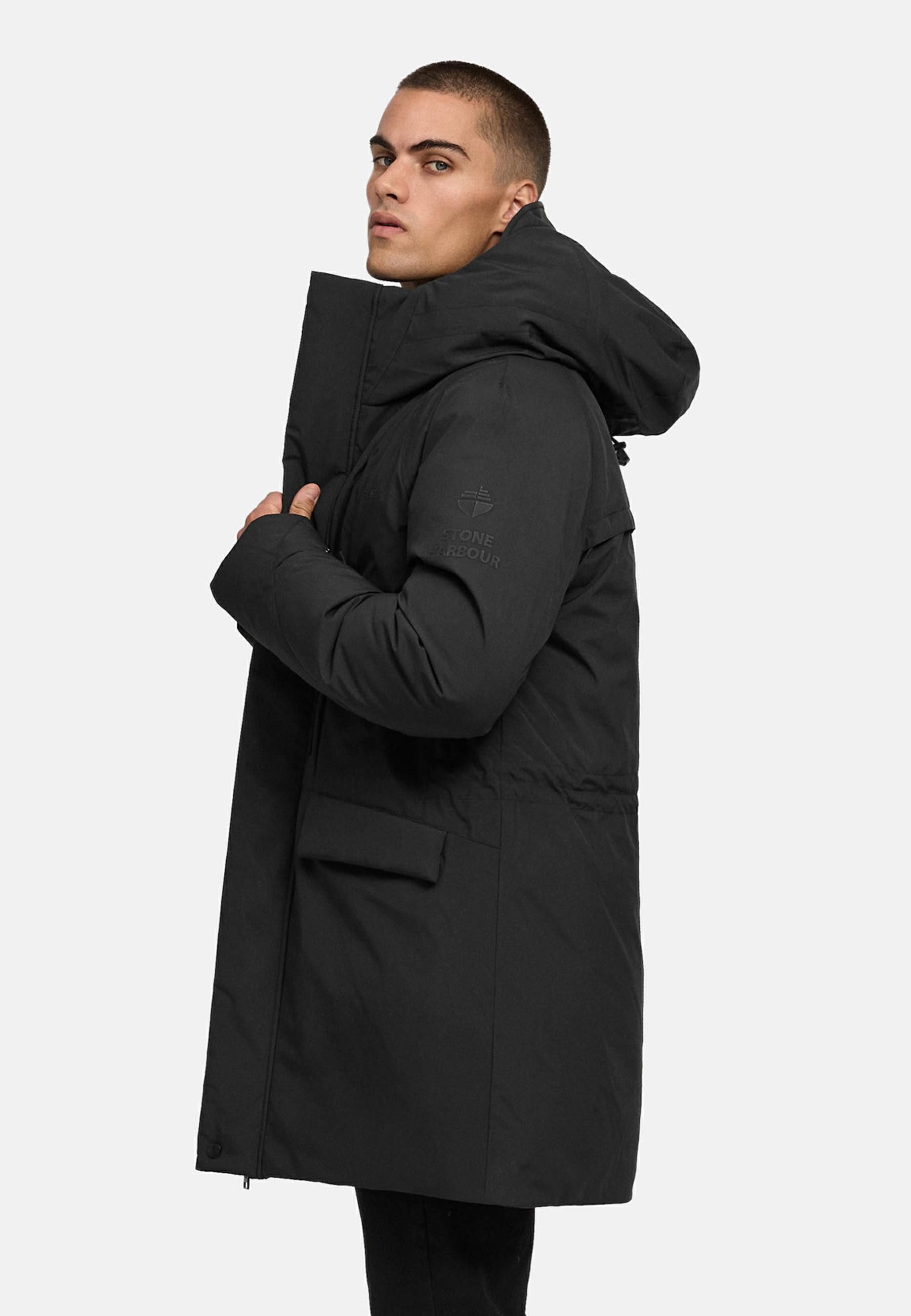 Stone Harbour Wintermantel Emriis XX Warmer Herren Mantel mit Magnet-Knöpfen