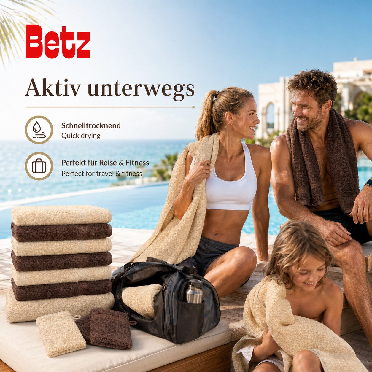 Betz Handtuch Set Premium Handtuch Set 10-teilig, 100% Baumwolle (Set, 10-St), 2 Duschtücher, 4 Handtücher, 2 Gästehandtücher & 2 WH – Bild 2 von 5