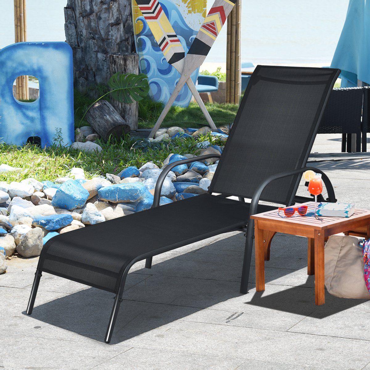 COSTWAY Gartenliege Sonnenliege 5-stufig, bis 160kg, günstig online kaufen