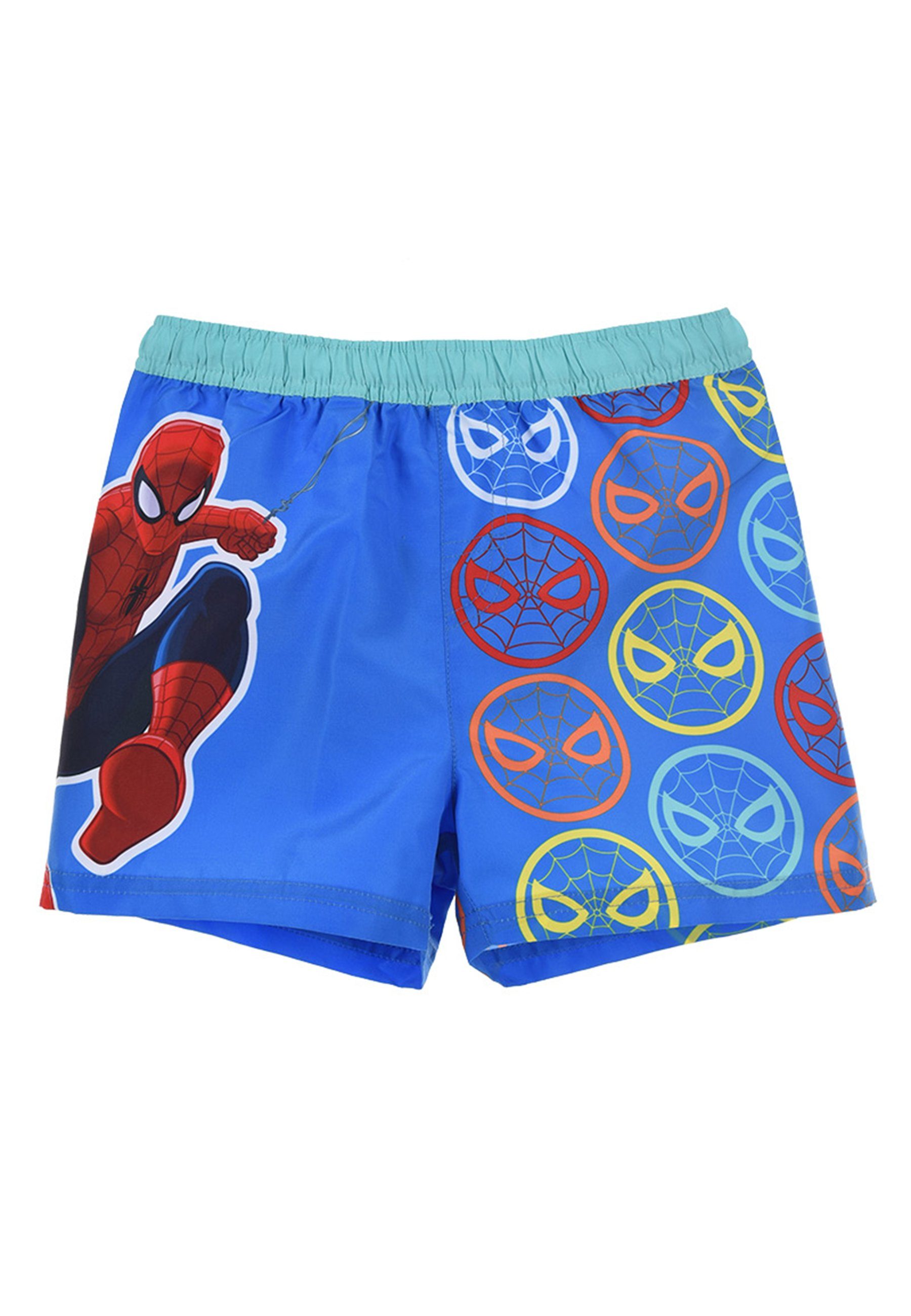 Spiderman Badeshorts Marvel Badepants Bermuda-Shorts Kinder Jungen Blau Badehose