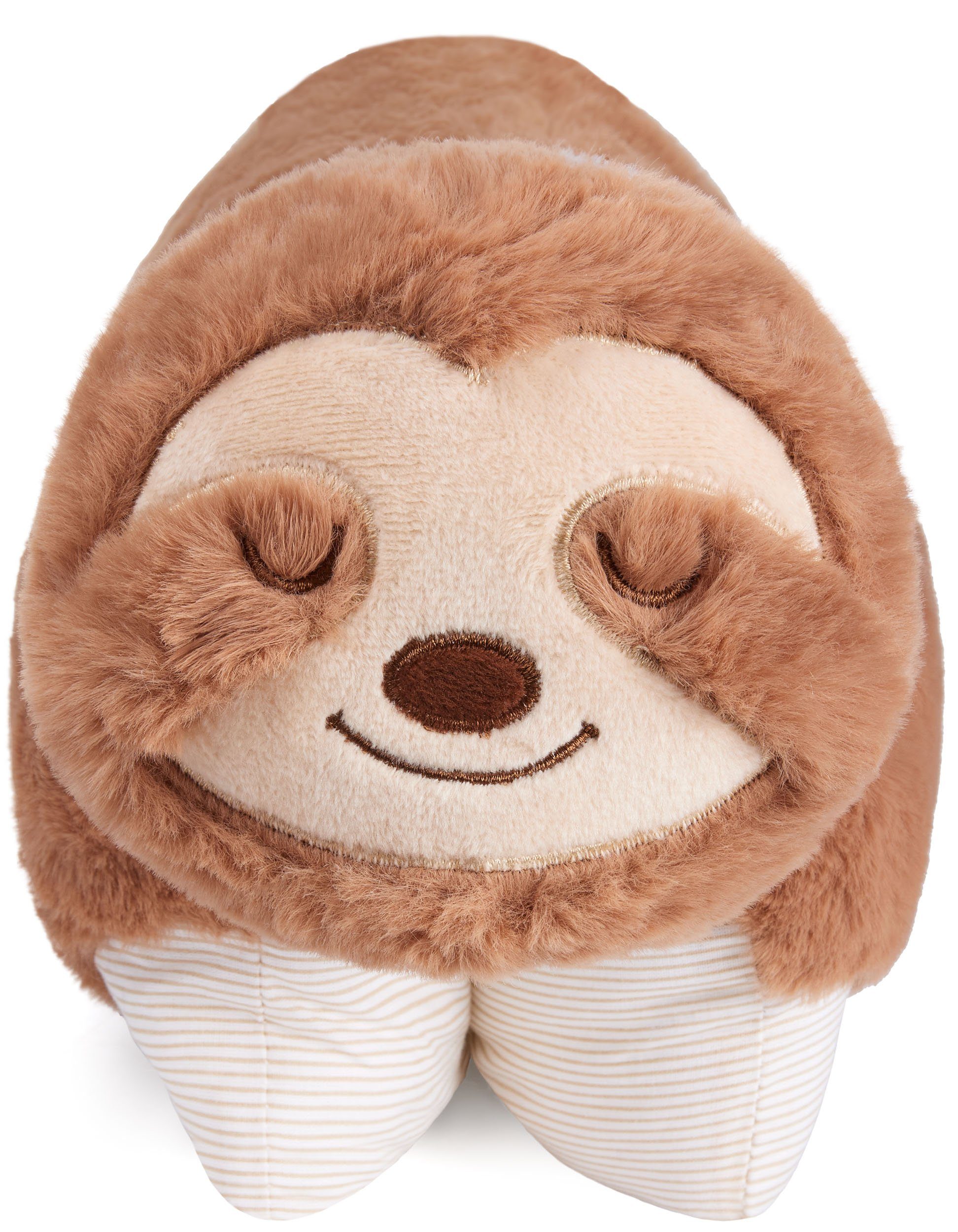 BRUBAKER Kuscheltier Faultier - 2 in 1 Stofftier und Kuschelkissen - 40 x 30 cm Dekokissen (Plüschtier - Kuscheltierkissen, 1-St., Tierkissen Faultierkissen), aufklappbares Kinder Plüschkissen mit Klettverschluss