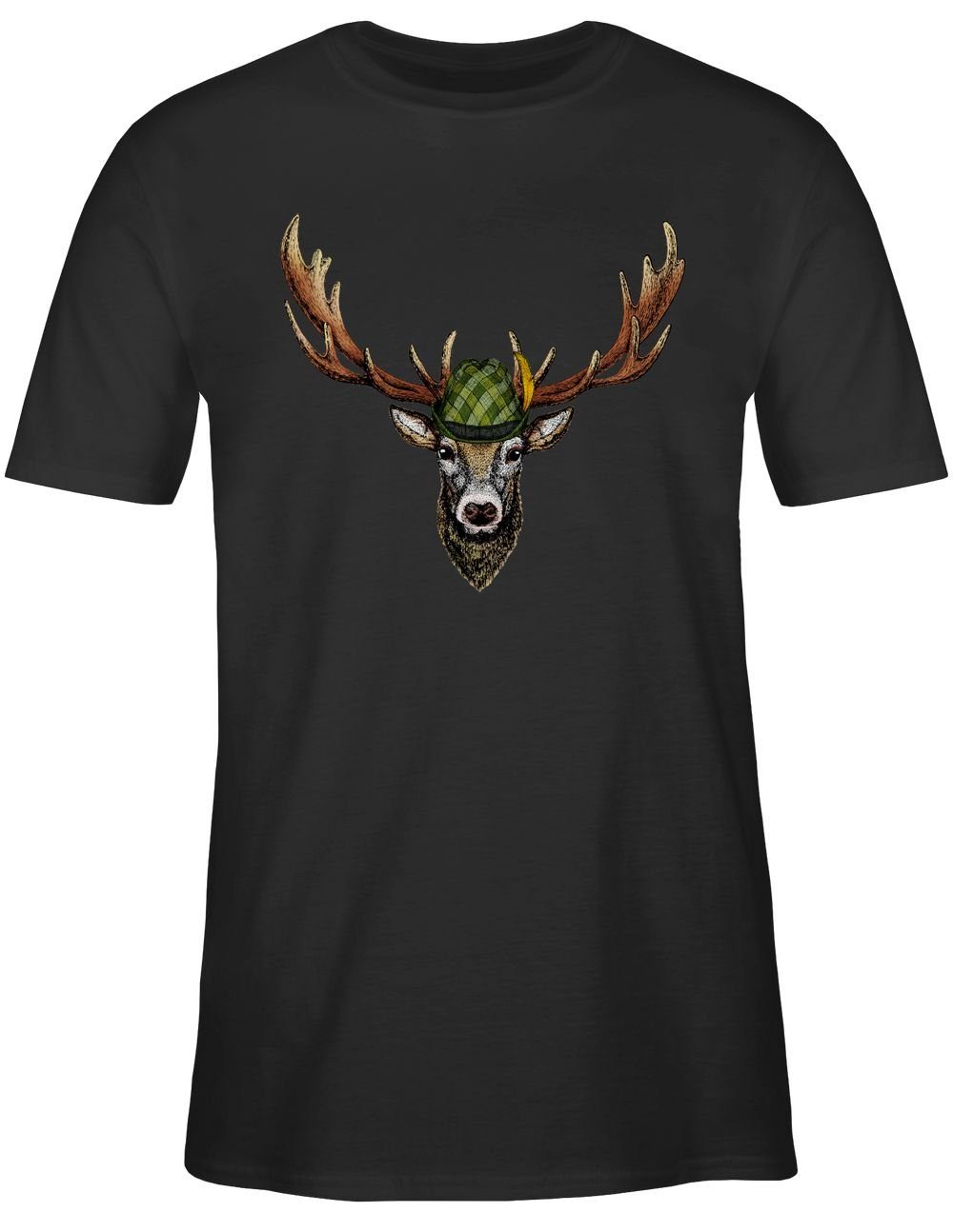 Shirtracer T-Shirt Jagdhirsch Hirsch Jäger Jägerin Geschenk Mode für Oktoberfest Herren – Bild 5 von 5