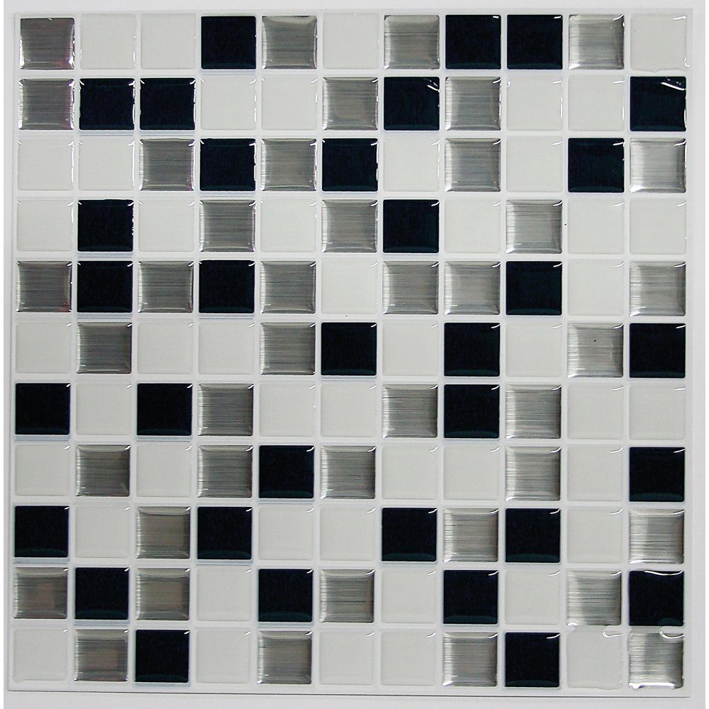 RoomMates Wandsticker STICKTILES - Mosaik schwarz-weiß
