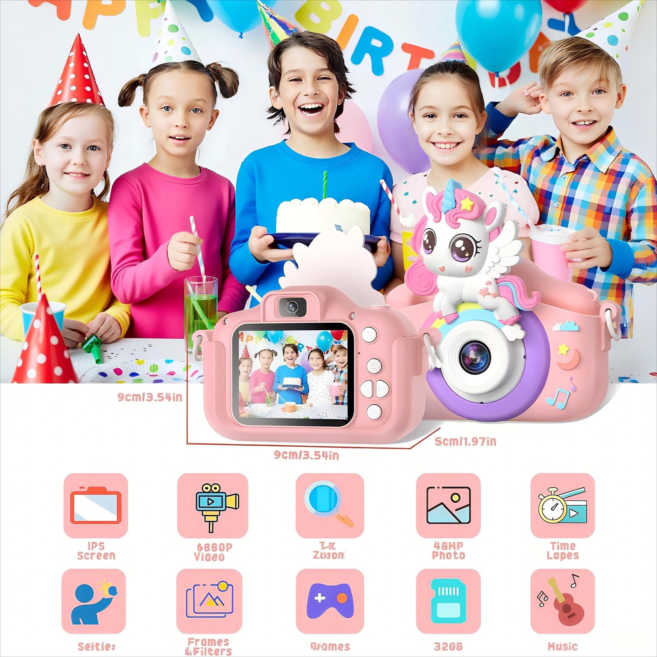 POPOLIC Digitalkamera Kinder, 2.0" Bildschirm Kinder Kamera SD Karte 32GB K günstig online kaufen