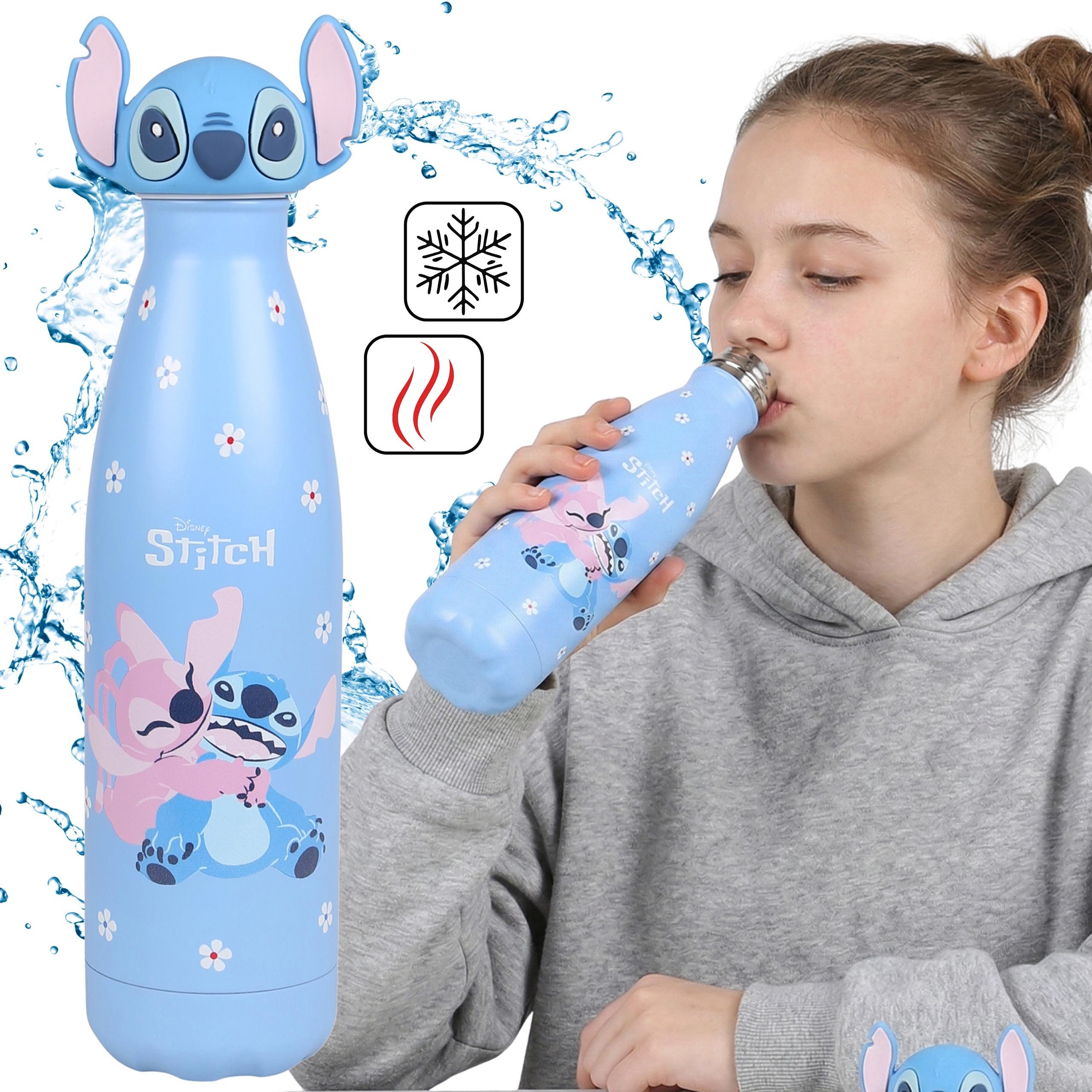 Disney Trinkflasche Disney Stitch Thermoflasche aus Edelstahl, 500 ml, Schule und Freizeit