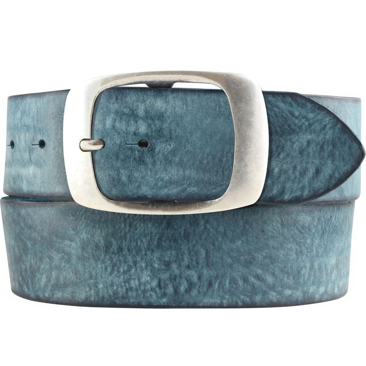 BELTINGER Ledergürtel Gürtel aus weichem Vollrindleder Used-Look 5 cm mit Doppel-Schnalle - (1-St)