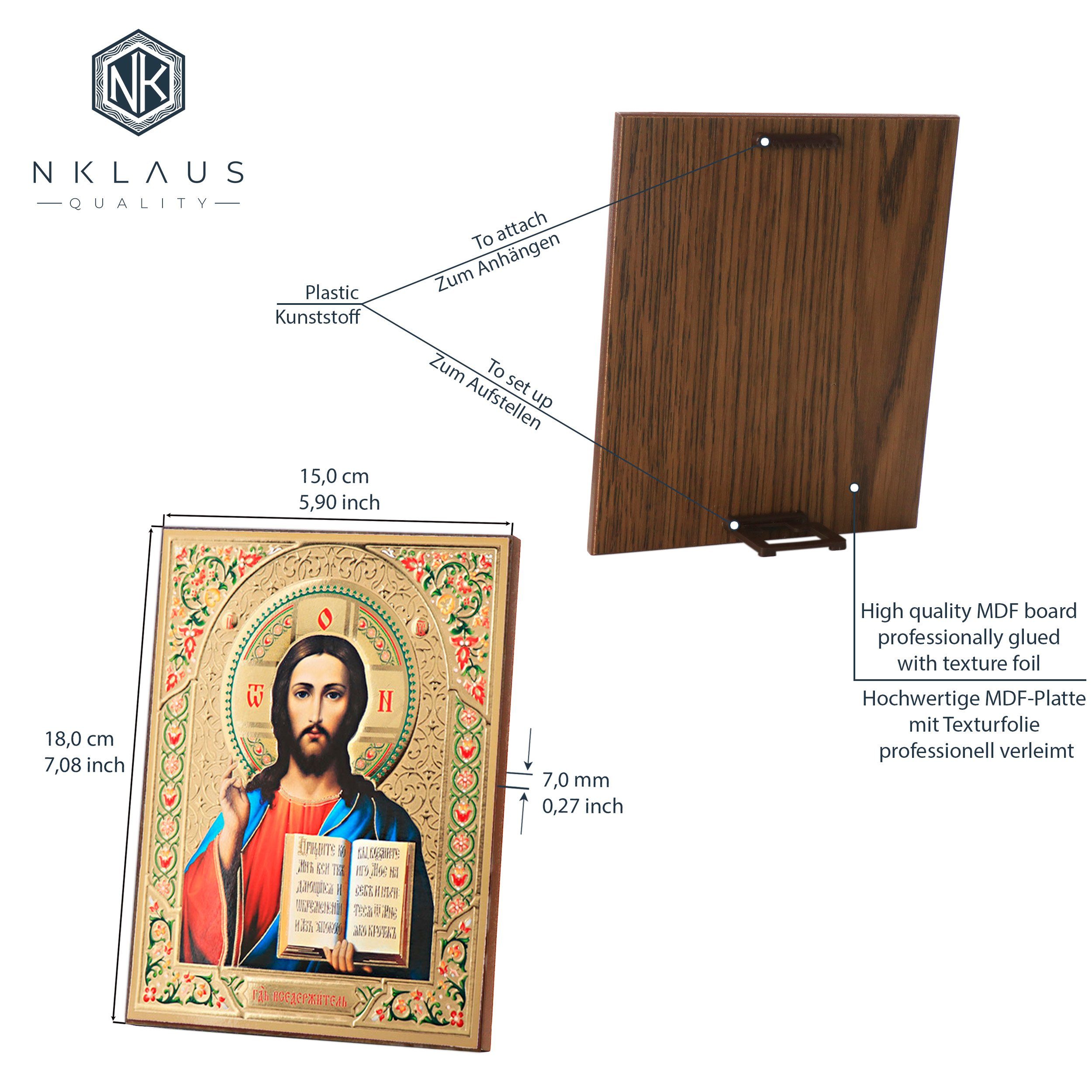NKlaus Bild Ikone Jesus Christus Holz günstig online kaufen