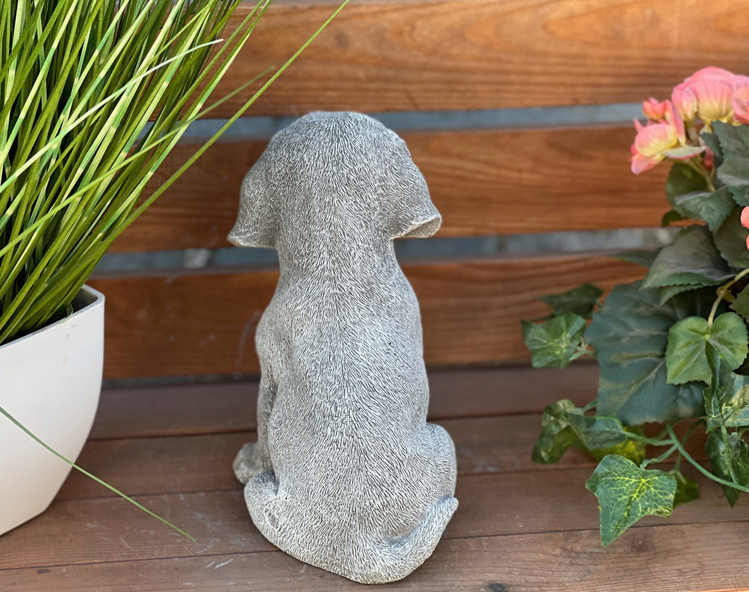Stone and Style Gartenfigur Beagle Steinfigur witterungsbeständig Gartenfigur Welpe