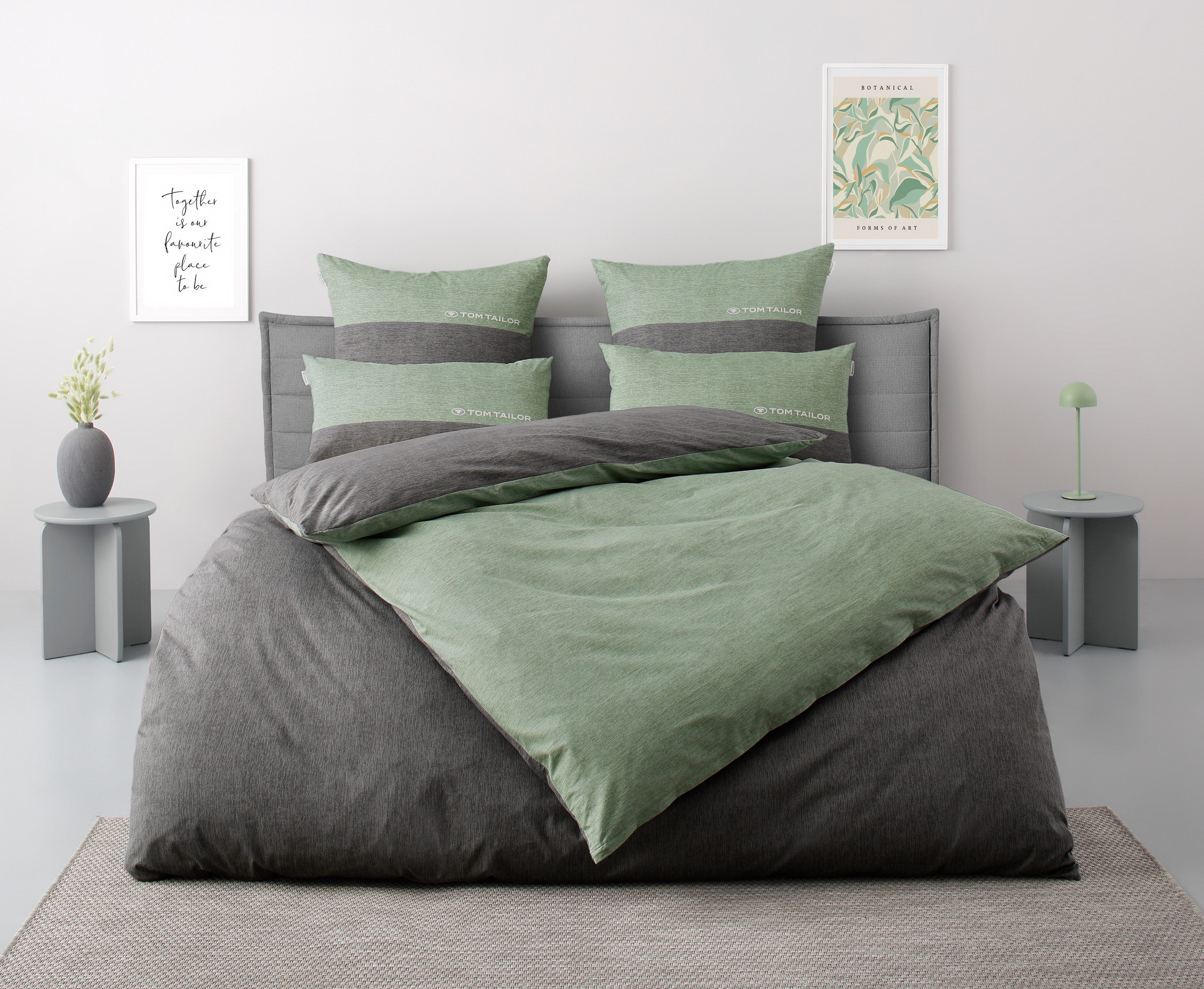 TOM TAILOR HOME Bettwäsche Henry, Renforcé, 3 teilig, Bettwäsche aus Baumwolle, mit GRATIS-Zugabe: Sporthandtuch