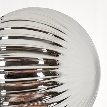 hofstein Stehlampe Stehlampe aus Metall/Riffelglas in Schwarz/Rauch, ohne Leuchtmittel, Glasschirme (10cm, 12cm, 15cm), Schalter, 6 x G9, ohne Leuchtmittel