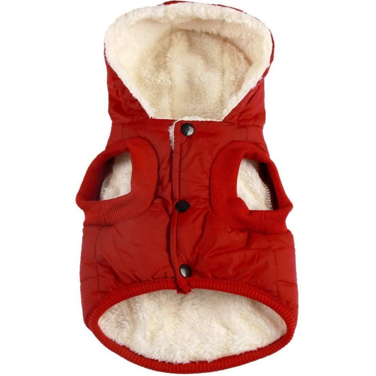 LuxusKollektion Hundemantel Hundemantel Kapuze Rot XS