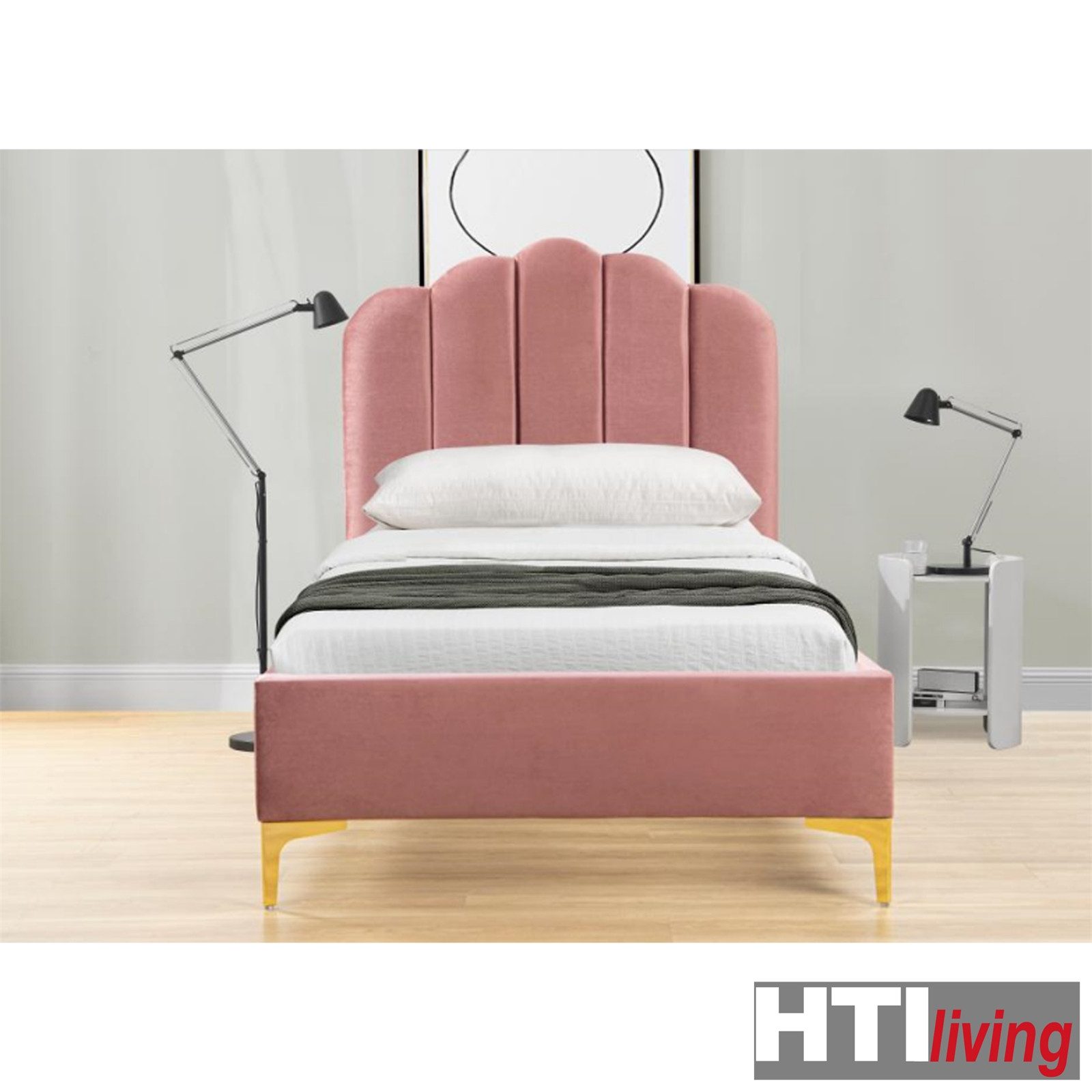 HTI-Living Polsterbett Polsterbett 90 x 200 cm Yoris Pink (Stück, 1-tlg., 1x Bett Yoris inkl. Lattenrost, ohne Matratze), Bettgestell inkl. Lattenrost