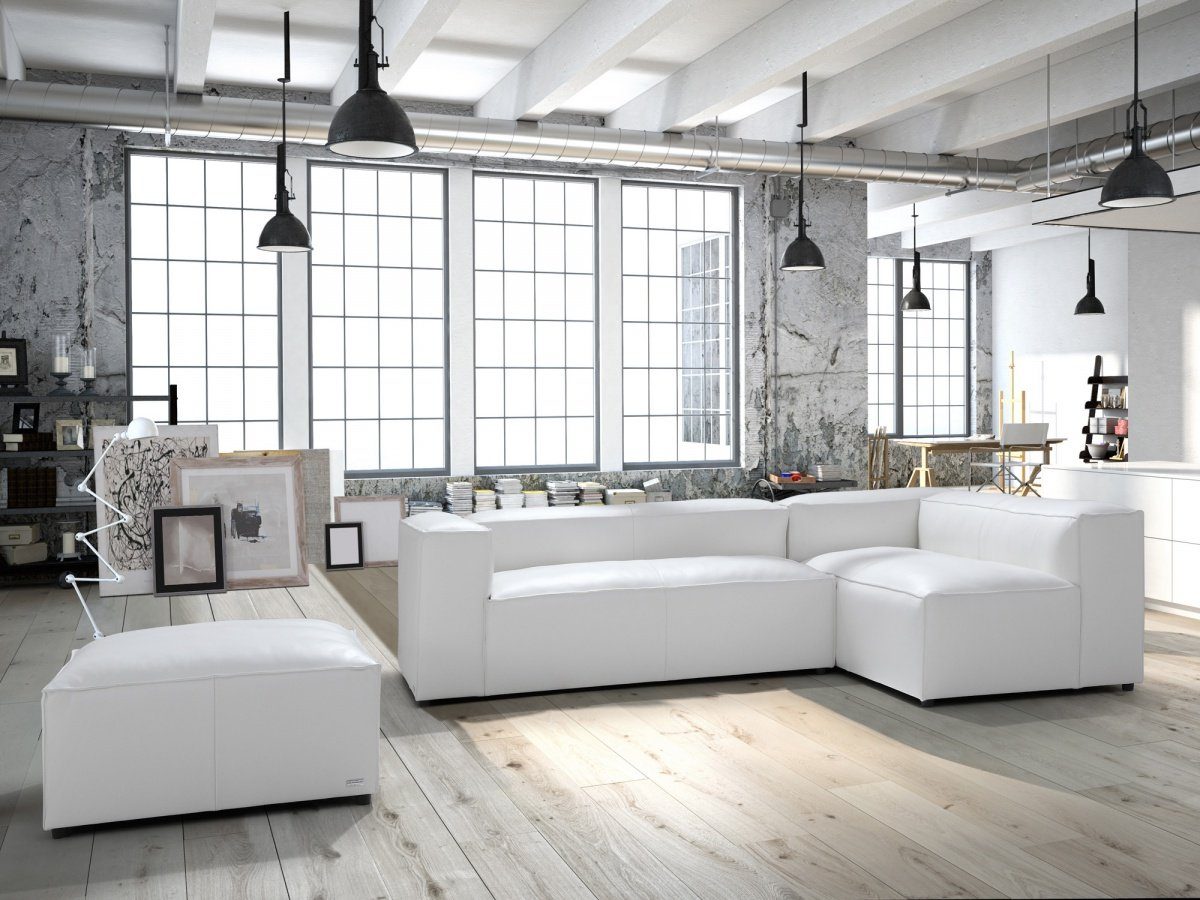 Polster XXL Europe Design, 100% Ecksofa Eckcouch Couch Sofa ITALY LEDER Ecksofa Made in JVmoebel