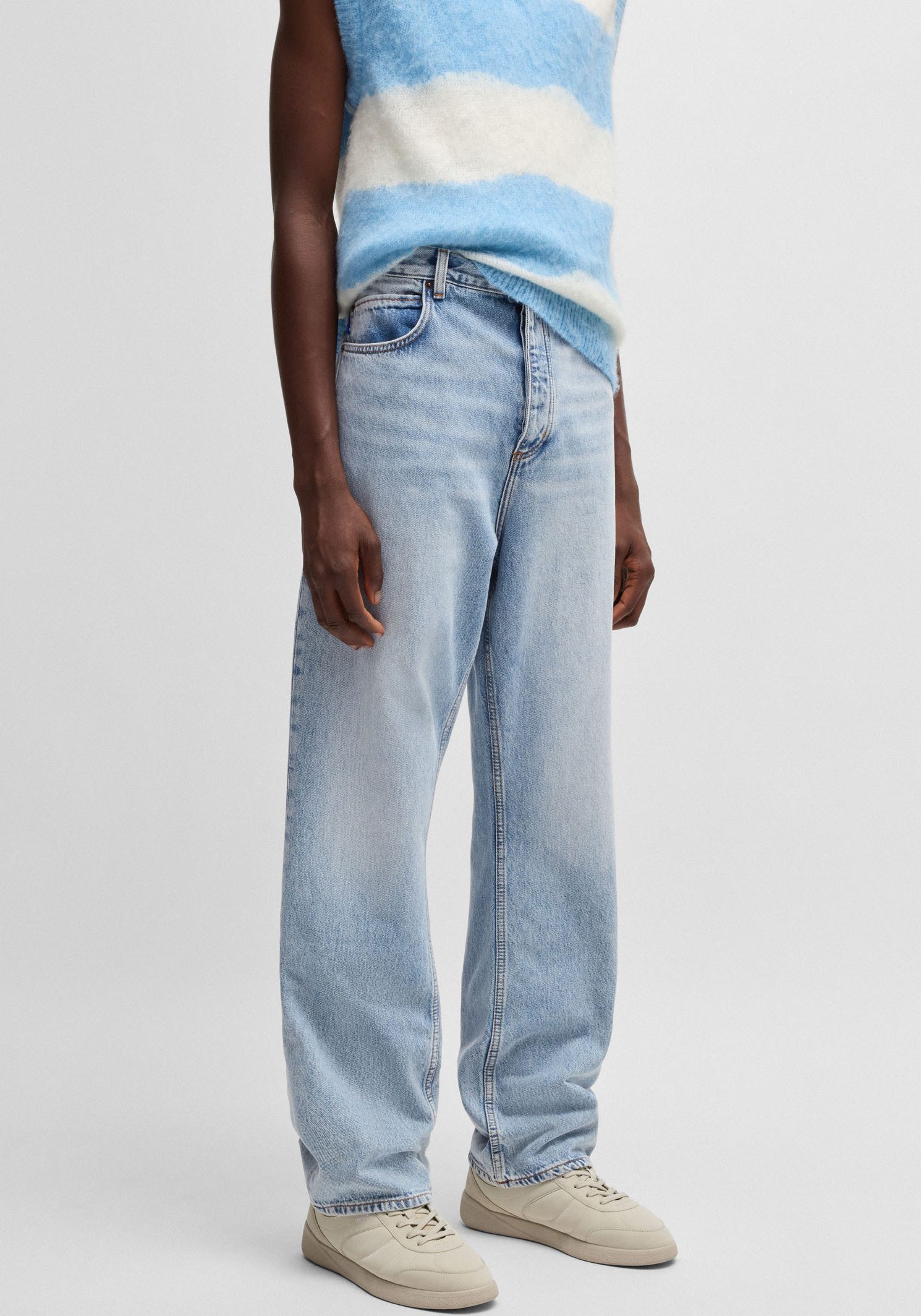 HUGO Blue Loose-fit-Jeans Nate in heller Waschung günstig online kaufen