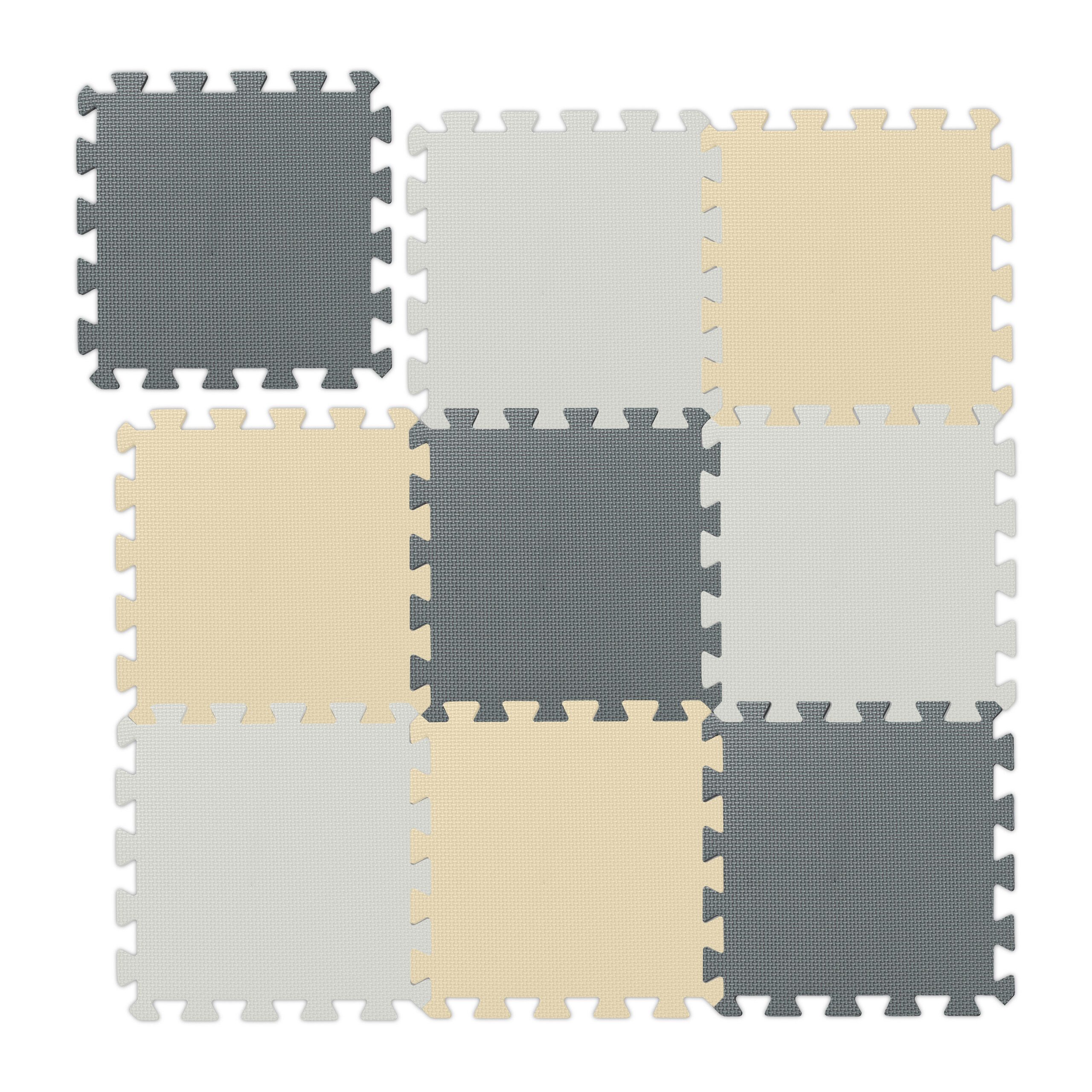 relaxdays Spielmatte Puzzlematte 3-farbig Set (9-St), Design A, 9er-Pack