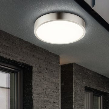 etc-shop LED Deckenleuchte, LED-Leuchtmittel fest verbaut, Neutralweiß, Deckenlampe Badezimmerlampe Deckenleuchte LED Küchenlampe Alu D 17 cm