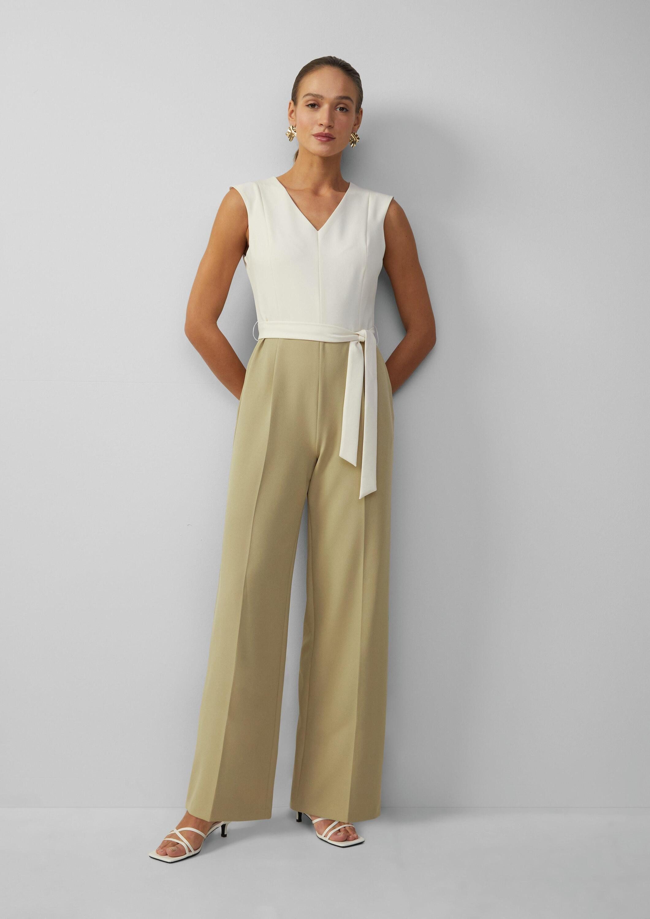 s.Oliver Jumpsuit Overall Taillierter Jumpsuit mit Wide Leg und Teilungsnäh günstig online kaufen