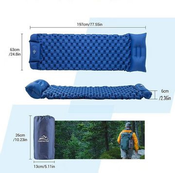 Elegear Isomatte 6cm dicke 65X200cm Selbstaufblasende Schlafmatten mit Kissen, für Camping, Outdoor Campingmatratze für Strand Outdoor Zelt