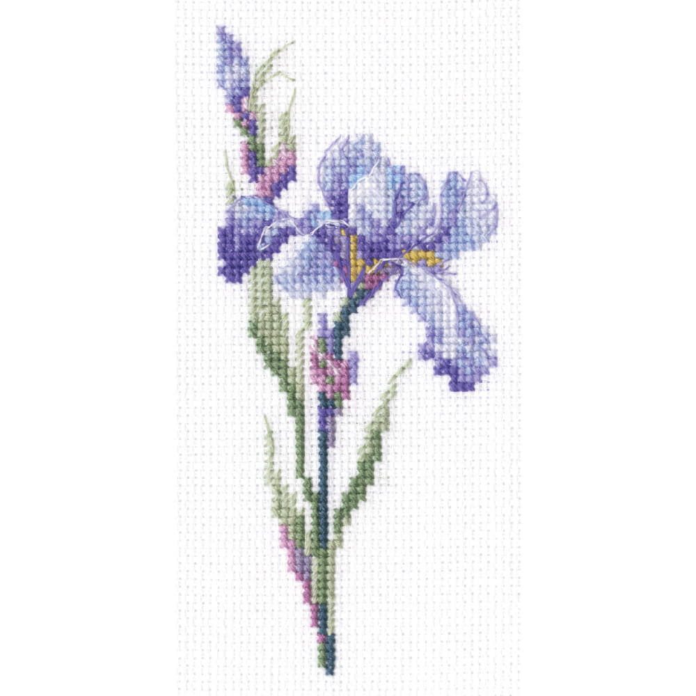 RTO Kreativset RTO Kreuzstich Stickpackung "Iris", Zählmuster, 6x13,5cm, (embroidery kit by Marussia)