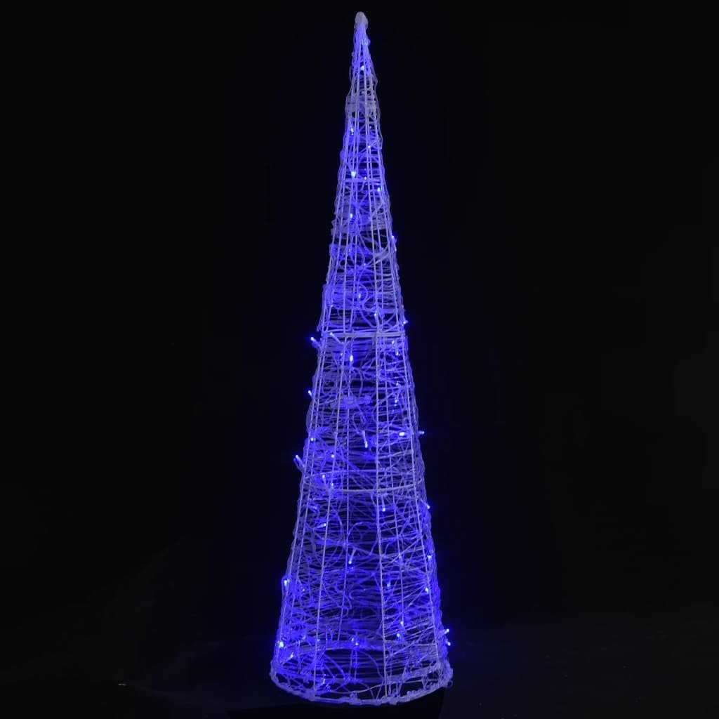 vidaXL Christbaumschmuck LED-Kegel Weihnachtsdeko cm Pyramide Acryl 90 Blau (1-tlg)