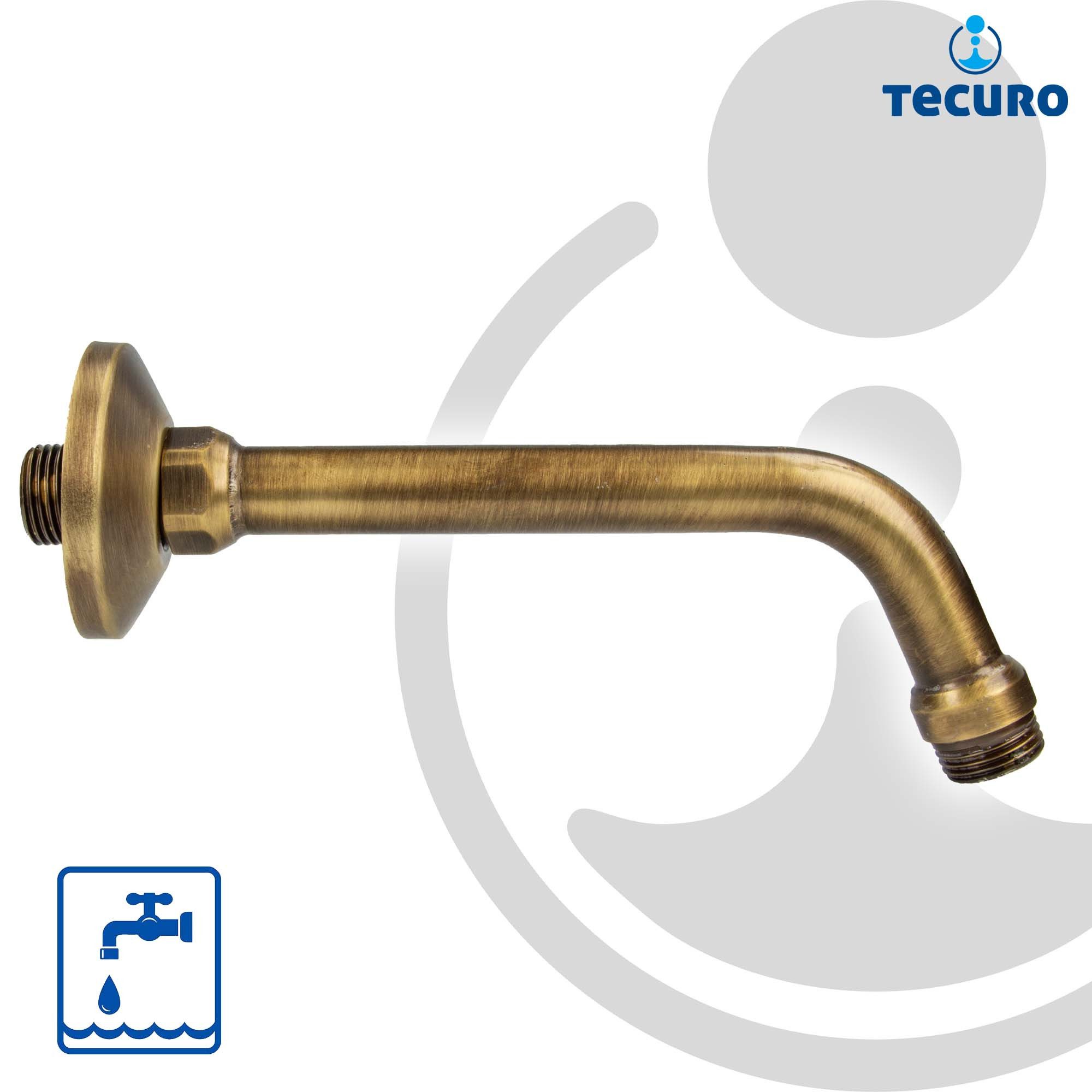 tecuro Brausearm Universal 45° Brausearm Ø 20 mm für Kopfbrausen Länge 180 mm