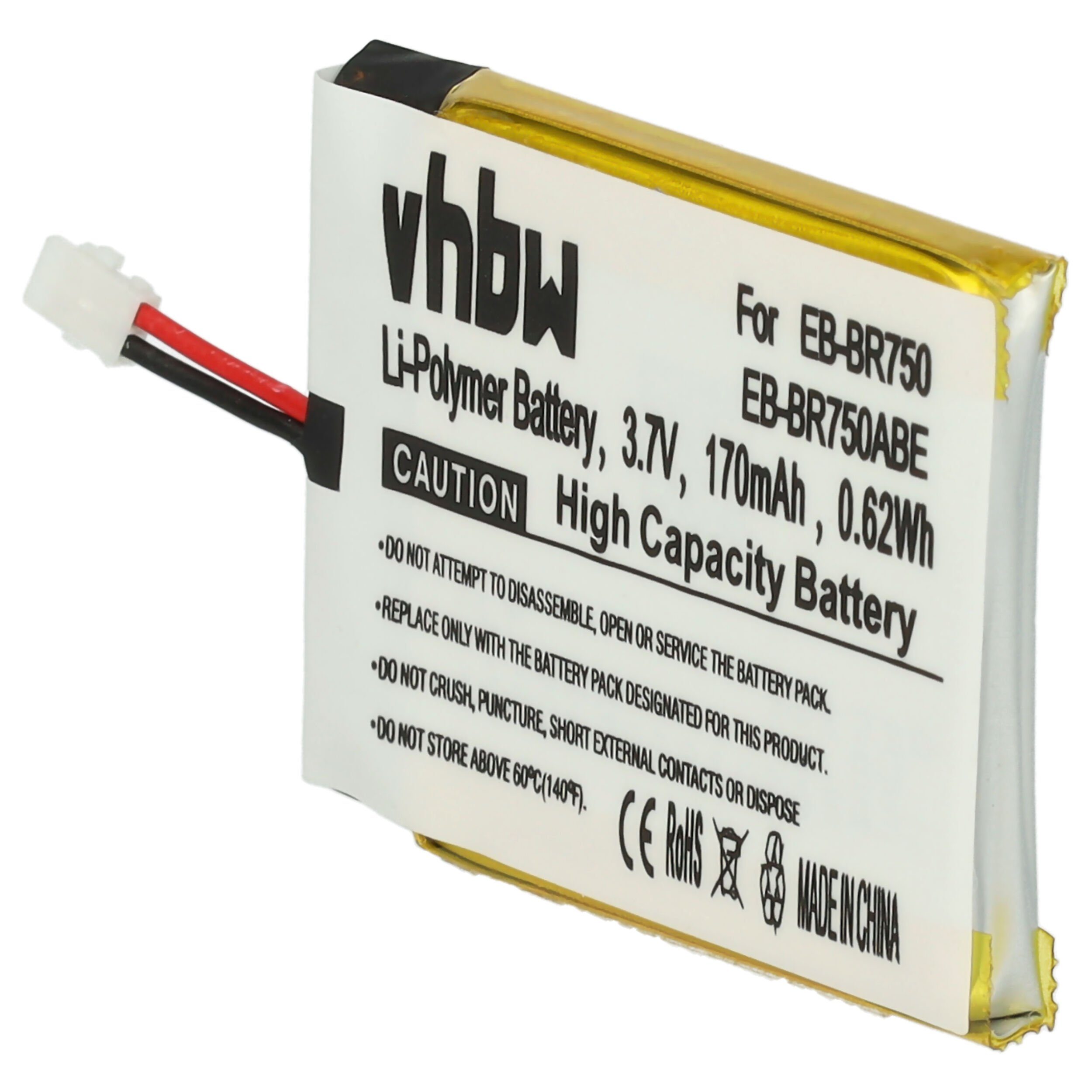 vhbw kompatibel mit Samsung SM-R750R4, mAh Li-Polymer (3,7 SM-R750P, 170 SM-V750, SM-R750V Akku V)