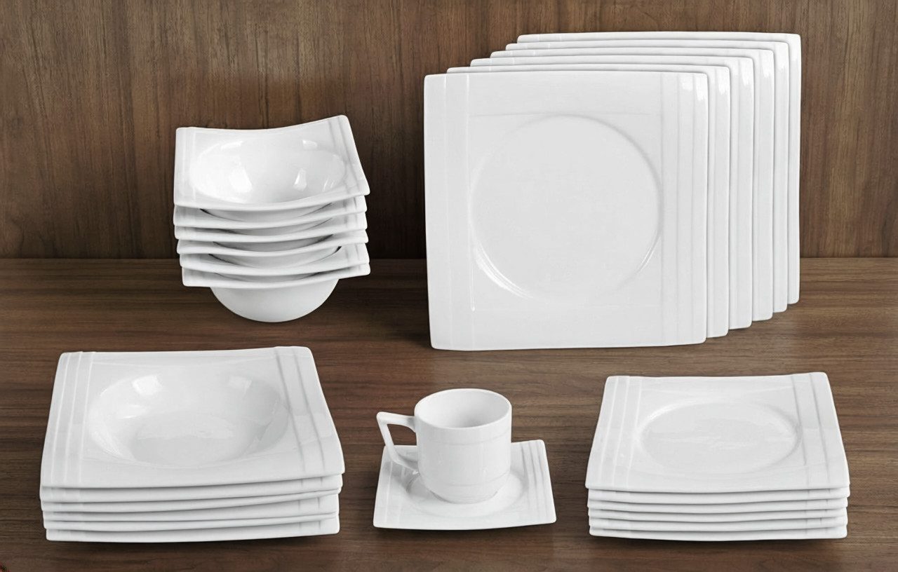 Tullip Kombiservice (36-tlg), 6 Personen, Premium Tafel- & Kaffeeservice Geschirr Designed in Germany