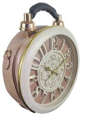 Einkaufszauber Handtasche Designer Handtasche mit echter Uhr Beige, Echte Uhr auf der Vorderseite