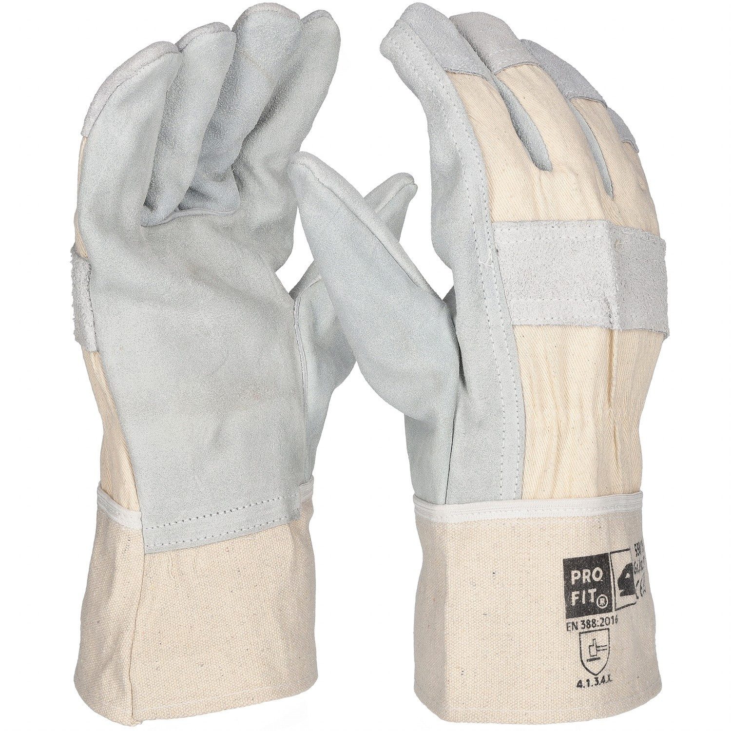 PRO FIT by Fitzner Arbeitshandschuhe Rindspaltleder-Handschuh, "Portugal",natur/natur, Premium-Qualität 11