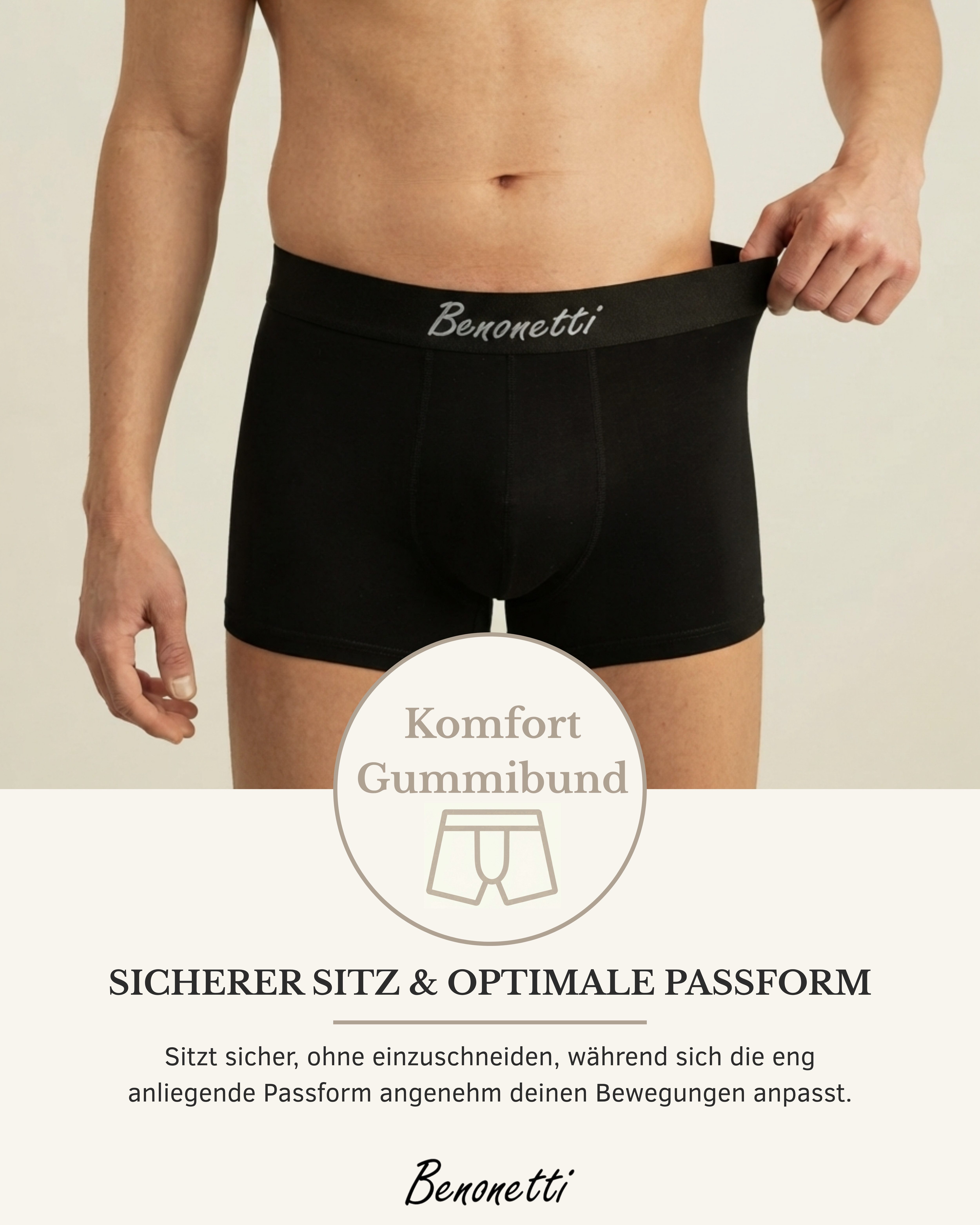 Benonetti Boxershorts 6er Pack aus Baumwolle mit hoher Tragekomfort Mit Komfortbund und Logo, ohne kratzenden Zettel – Bild 4 von 5