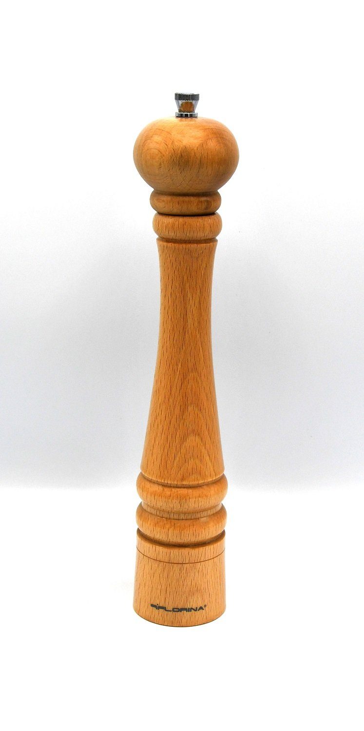 Florina Salz-/Pfeffermühle Salzstreuer Gewürzmühle braun aus Holz, Pfeffer Salz Edehlstahlmahlwerk groß 32cm PM139