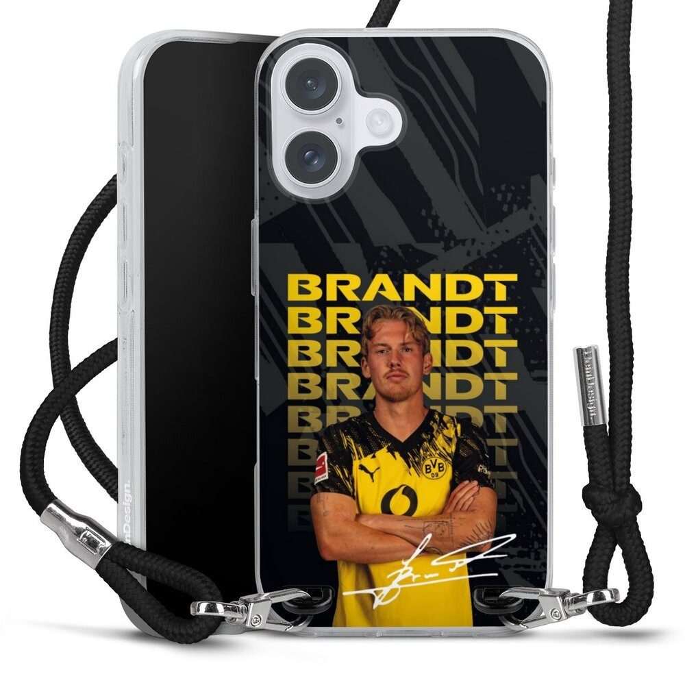 DeinDesign Handyhülle Borussia Dortmund Julian Brandt BVB Julian Brandt 25/26, Apple iPhone 16 Plus Handykette Hülle mit Band Case zum Umhängen