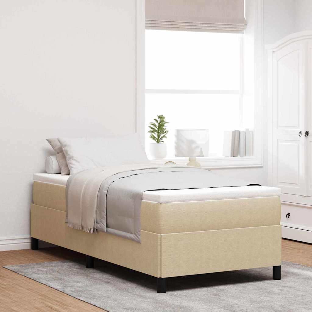 vidaXL Bett Boxspringbett Grau-Grün 100 x 200 cm Cordstoff (1-tlg)