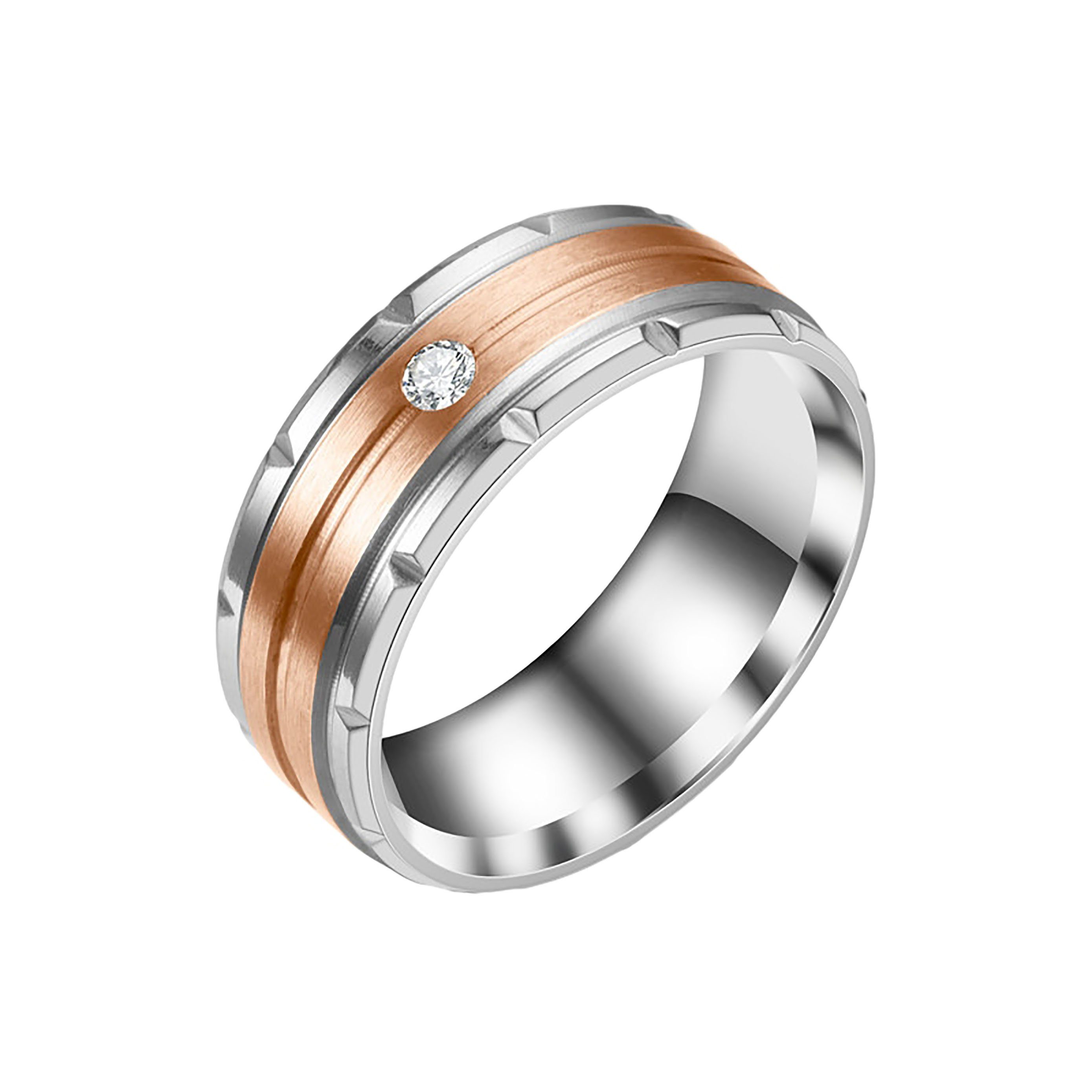 SRRINM Fingerring Bedruckter zweifarbiger Diamantring (1-tlg) | Fingerringe