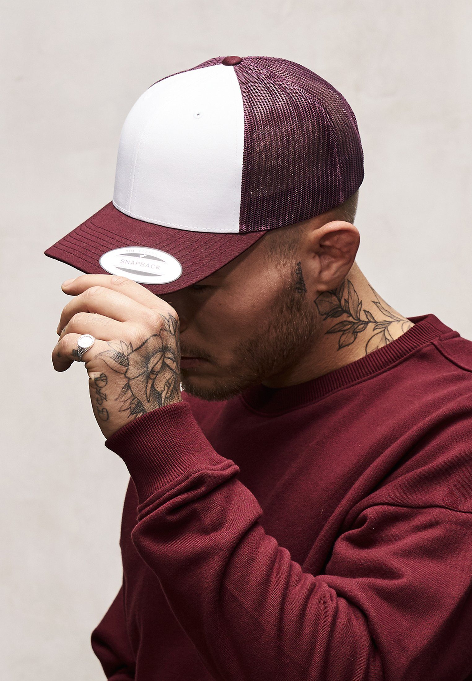 Front Retro Flex Colored Trucker Flexfit maroon/white/maroon Cap Trucker