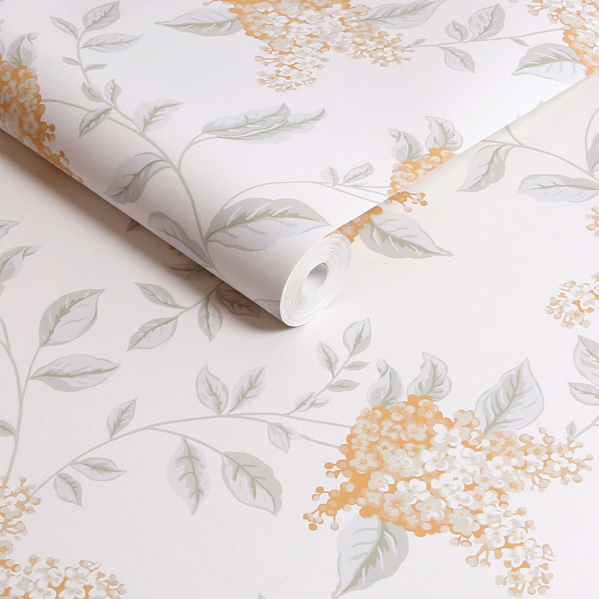 LAURA ASHLEY Vliestapete Portland Fern Apricot, glatt, geblümt, (1 St), 10mx52cm (ca. 5m2)