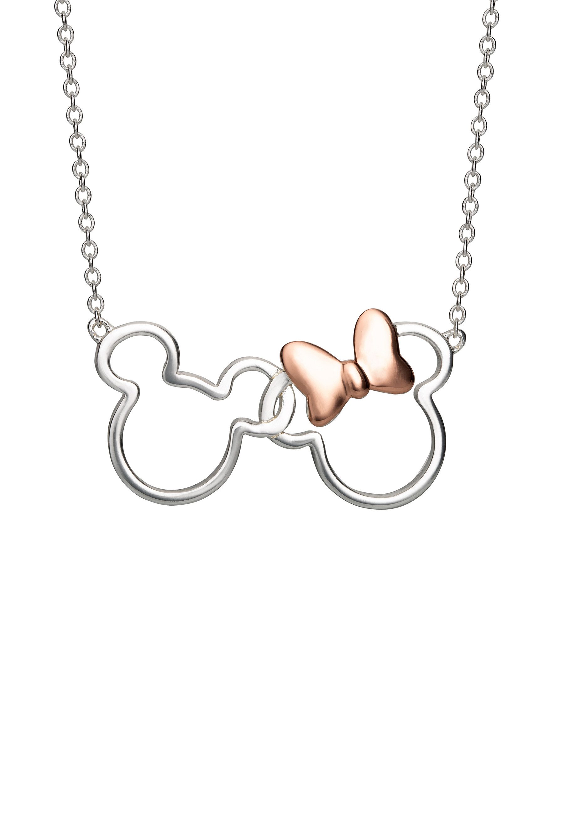 Valentinstagsgeschenk DISNEY Jewelry Collier Halskette Mickey & Minnie Maus (Set), silberfarben
