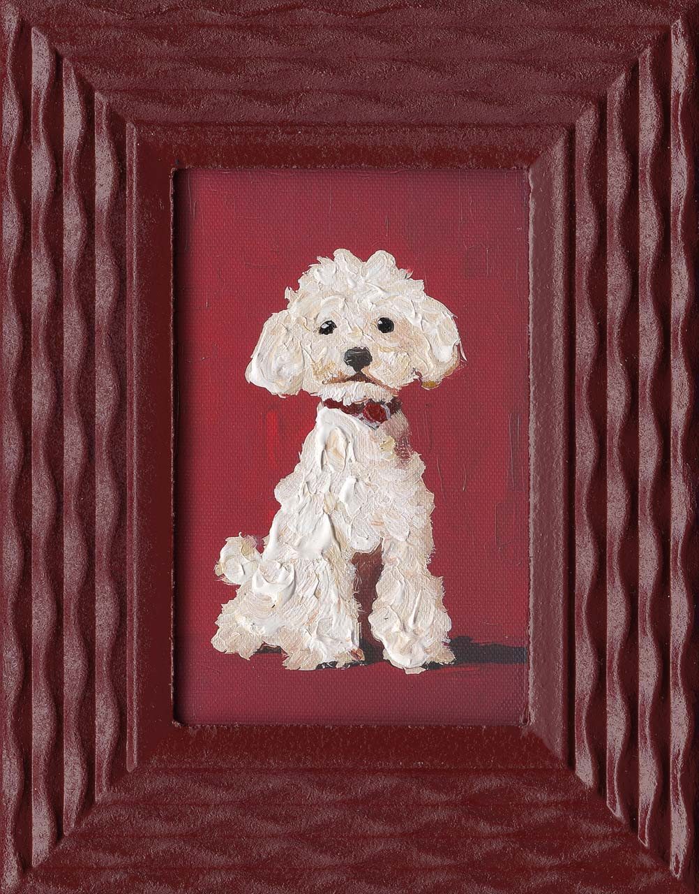 ArtUniverse Gemälde White Dog 18x23 cm, White Dog 18x23 cm