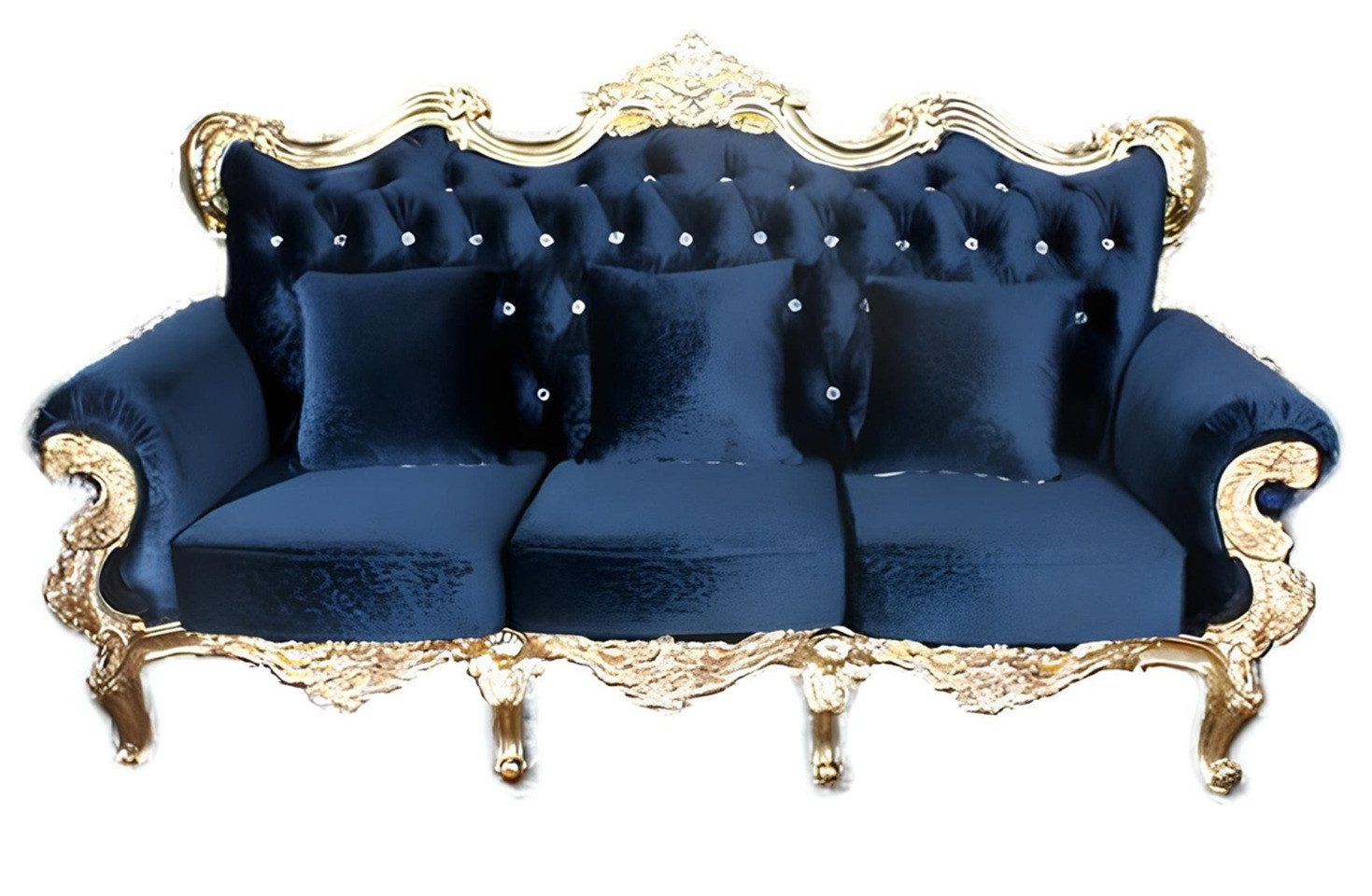 Xlmoebel Chesterfield-Sofa Majestätisches Samt-Sofa im antiken Stil mit edler Optik, 1 Teile, Hergestellt in Europa