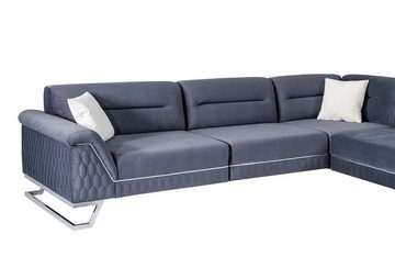 JVmoebel Ecksofa Stilvolle Graue L-Form Couch Wohnzimmer Designer Stoffsofa Eckcouch, 1 Teile, Made in Europa