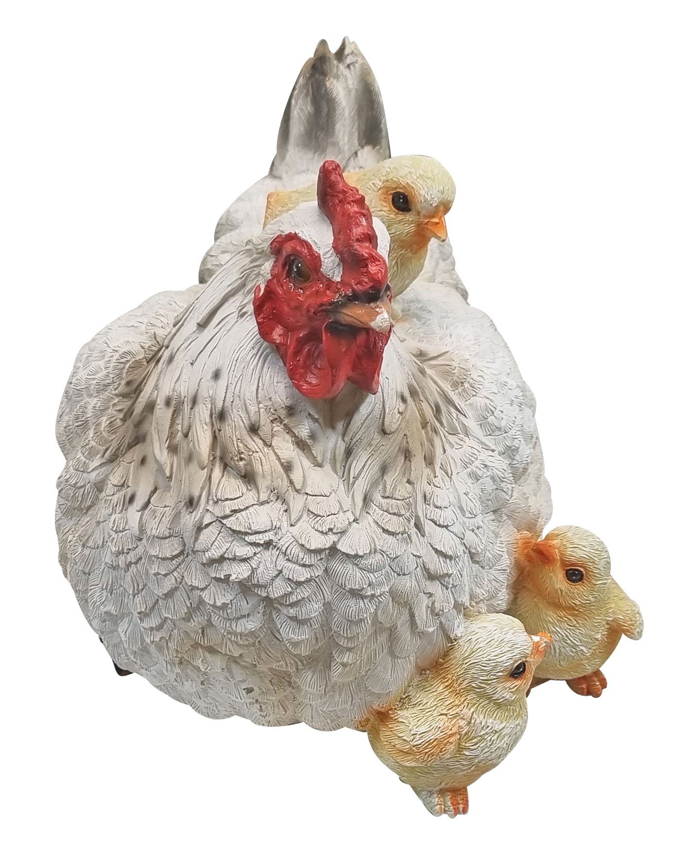 Fachhandel Plus Gartenfigur mit Polyresin lebensechte Henne Louise St), (1 aus Huhn Gartenfigur Küken