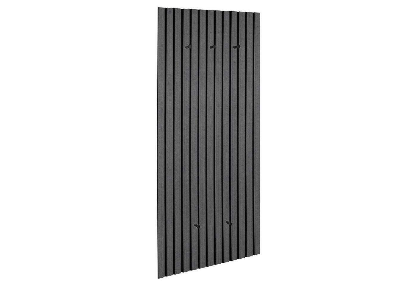 MIRRORS AND MORE Garderobenpaneel GRACE, 50 x 125 cm, Grey Oak Dekor, mit 5 Haken