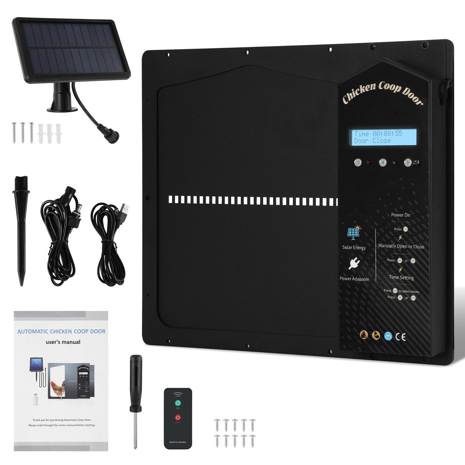 Clanmacy Haustierklappe Automatische Hühnerklappe Solar mit Großes Display, günstig online kaufen