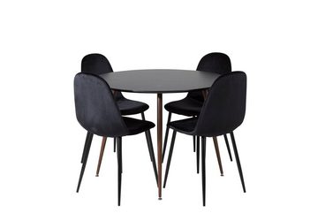 BOURGH Esstisch PLAZA runder Esstisch - Esszimmer Tisch ⌀100cm in schwarz