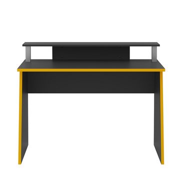 Lomadox Schreibtisch ZADAR-10, Gaming-Tisch, anthrazit mit orange, B/H/T ca. 93/117/50 cm