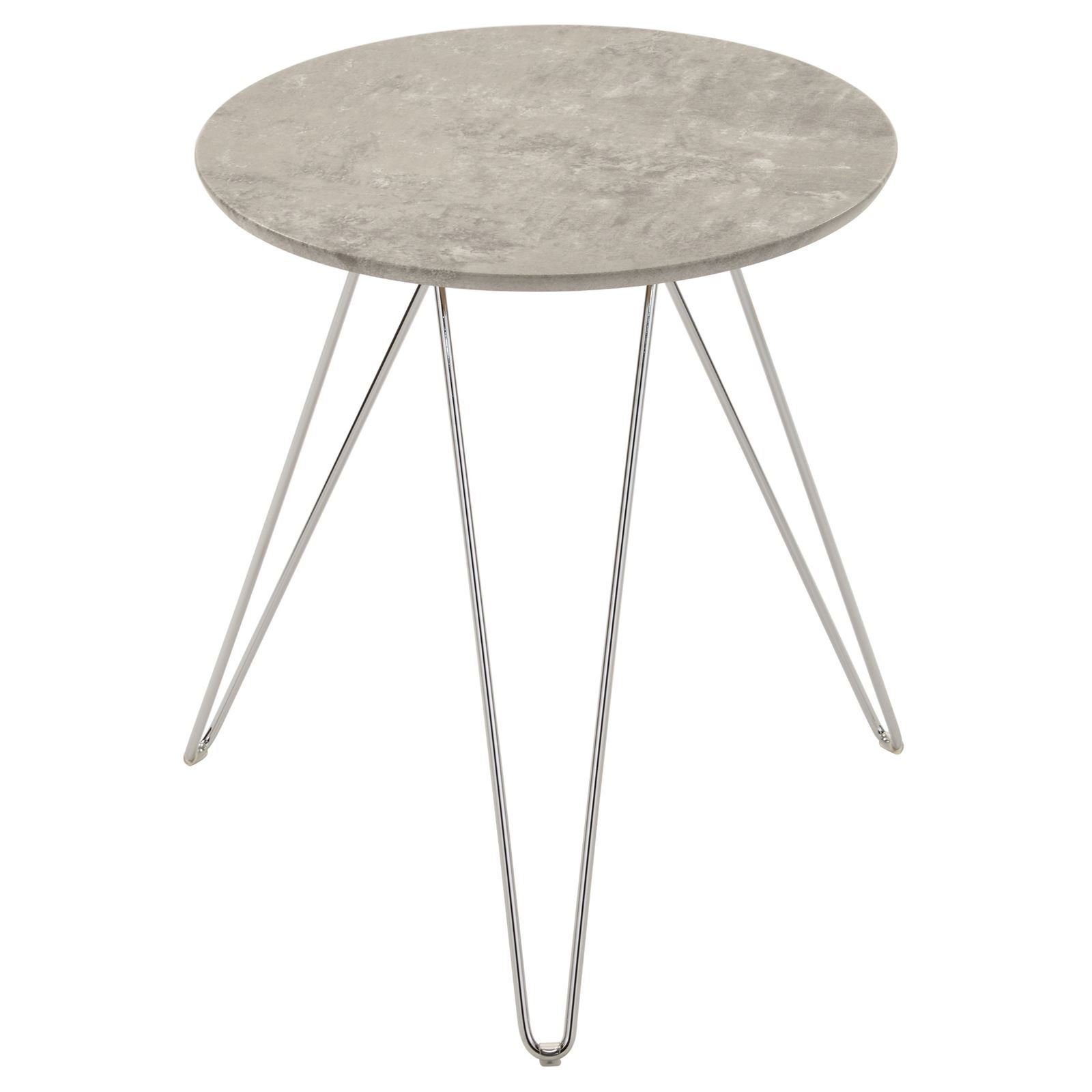 IDIMEX Couchtisch BENNO, Runder Tisch MDF Tischplatte in Betonoptik Industrial Design Grau
