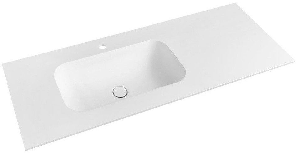 Sapho Waschtisch TREOS Waschtisch 96,6x51,3 cm, Rockstone, links, weiß matt, Sapho-TS097-0101-L