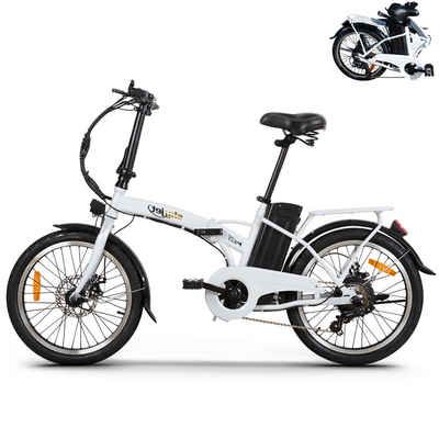 Docrooup E-Bike City-Elektrofahrrad, faltbarer Pedelec, 20 Zoll, 36V 7.8Ah Li-Ion Akku, 7 Gang, Kettenschaltung, 250W Heckmotor, 280.8 Wh Hinterradmotor, herausnehmbarer Lithium-Akku, (citybike für damen und herren), faltbares E-Bike mit Shimano 7 Gang Getriebe