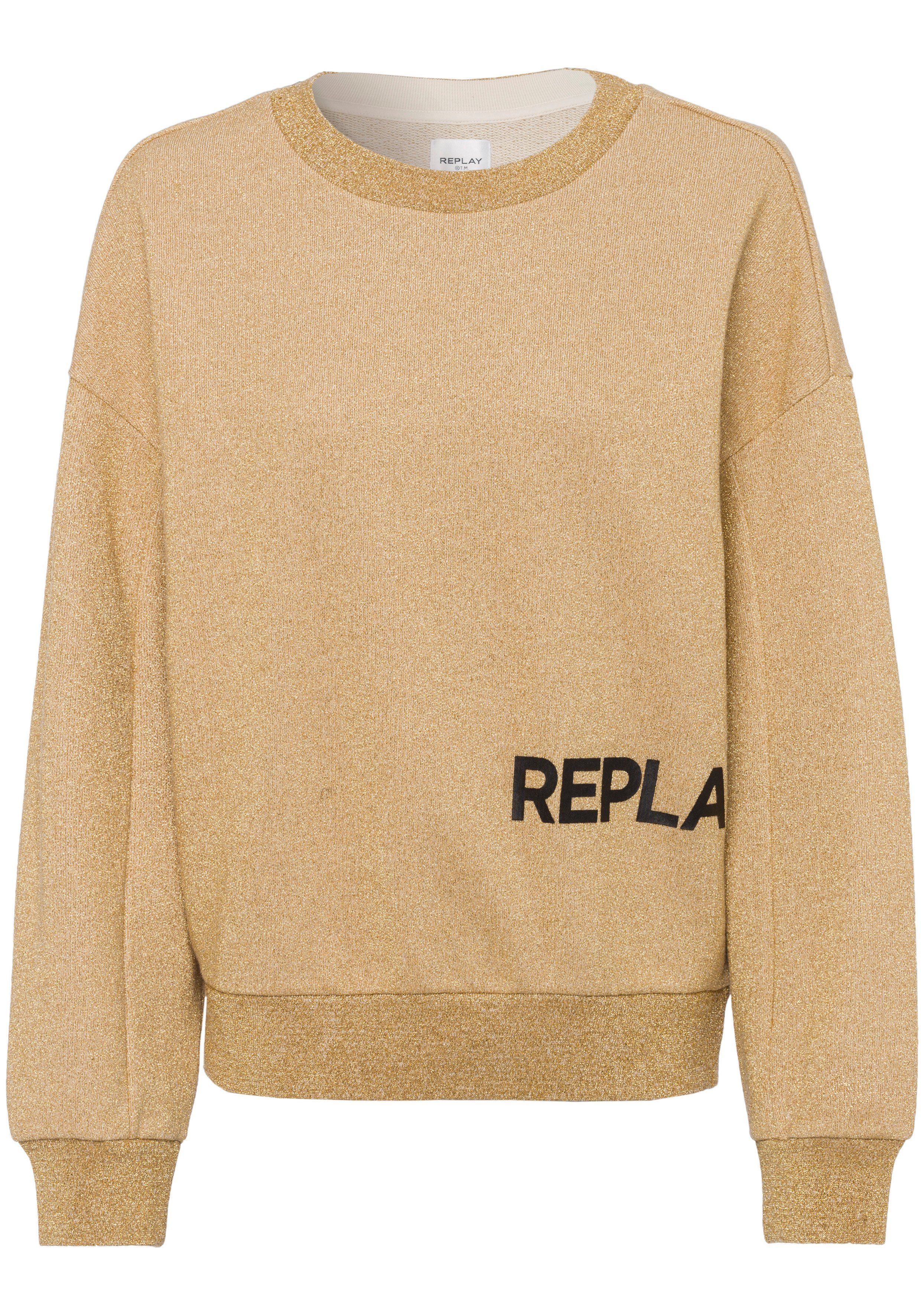 Replay Herren Sweatshirt - Basic Pullover Mit Rundhalsausschnitt